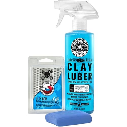 Chemical Guys CLY_109 Light Duty Clay Bar and Luber Synthetic Lubricant Kit, 16 oz (2 Items), Blue