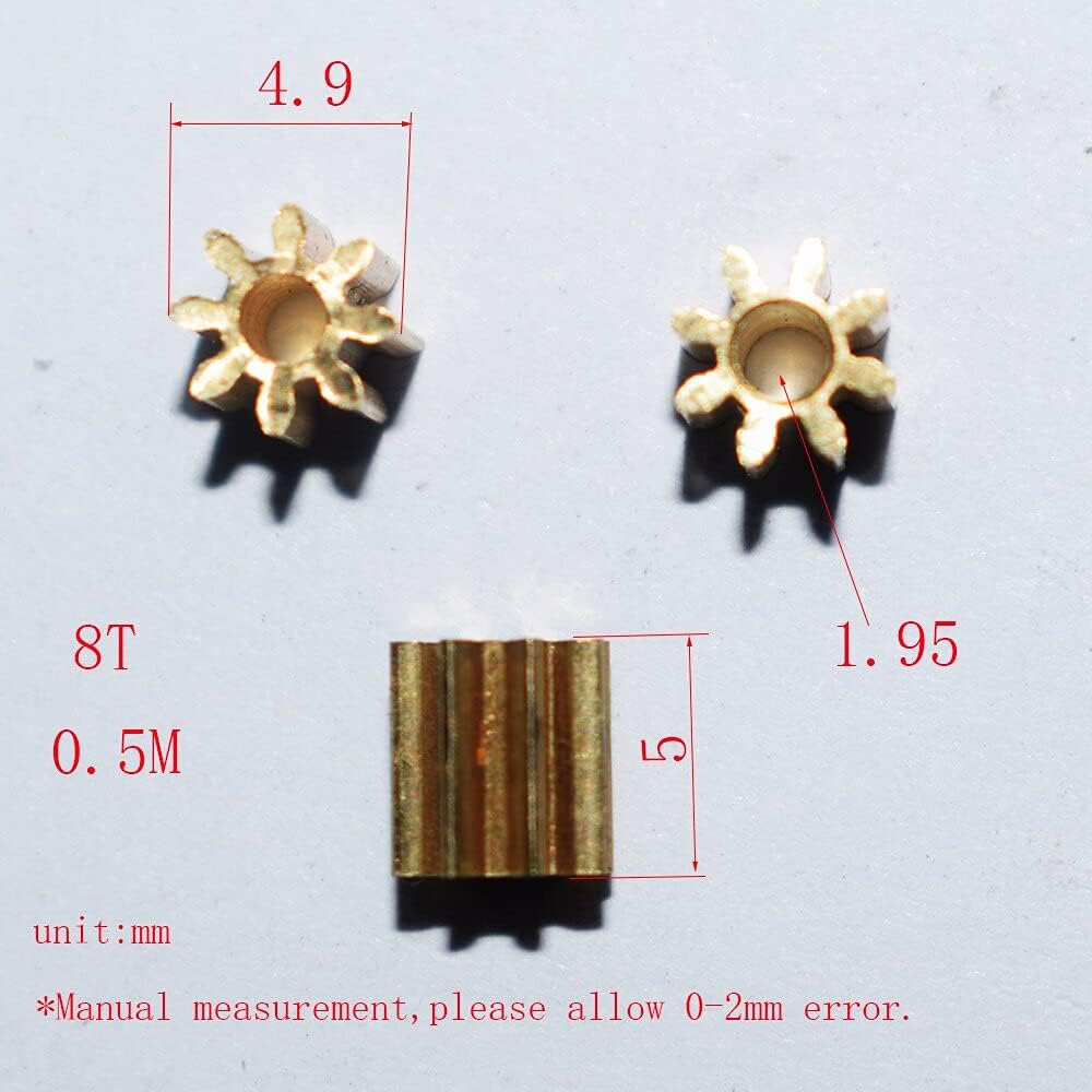Replacement Part For 10/100pcs 8teeth Hole 2mm Brass Gear/motor Copper Gear/DIY Accessories/technology Model Parts/rc/ 82A - (Color: 100pcs)