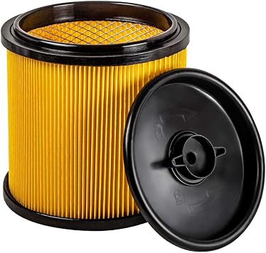 Vacmaster Replacement Standard Dry Cartidge Filter & Retainer Fits Vacmaster 5 to 20 Gallon Wet and Dry Vacuum Cleaner