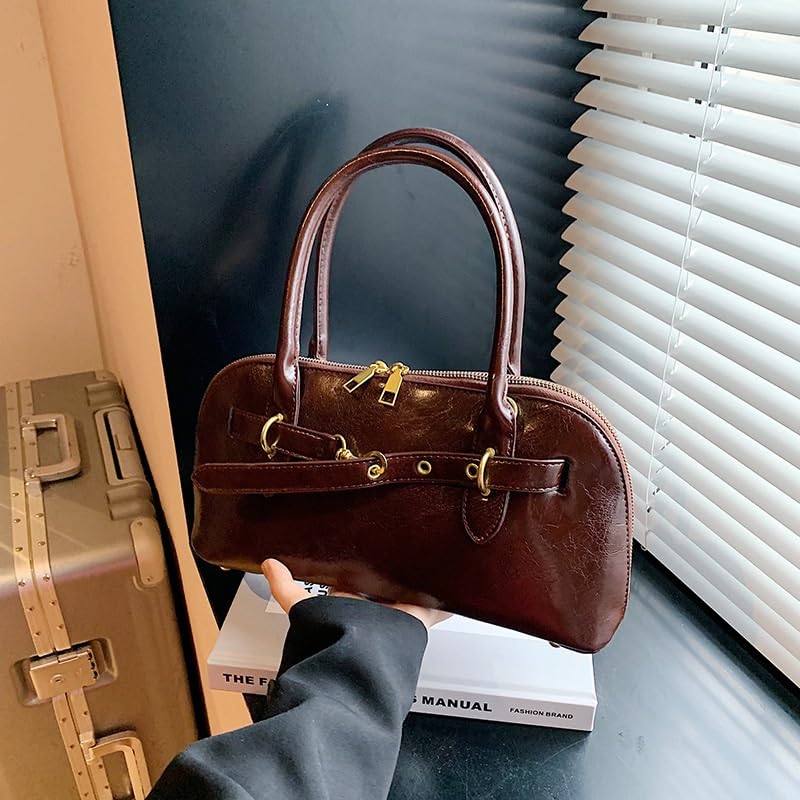 Vent grille door Ladies waxed leather bag crossbody bag(Brown)2