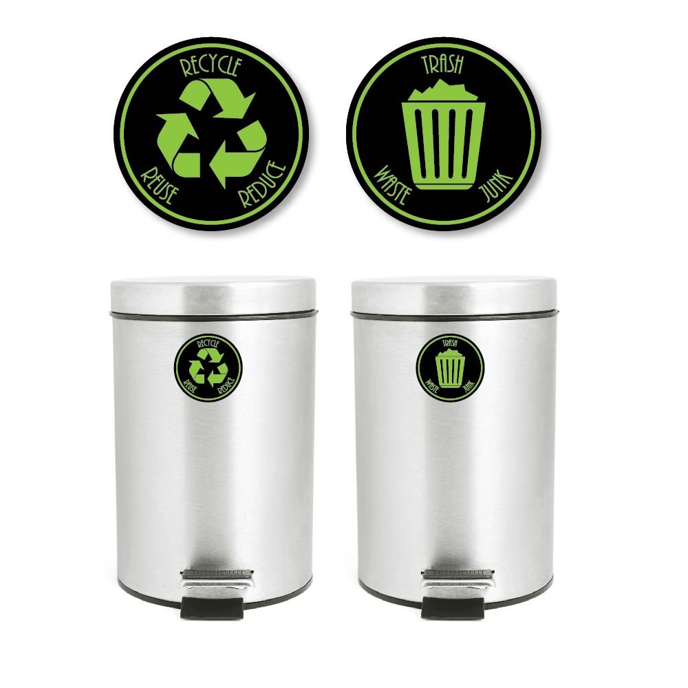 Yoonek Graphics Recycle and Trash Decal Sticker for Trash cans for Personal Home or Business use # 953 (4