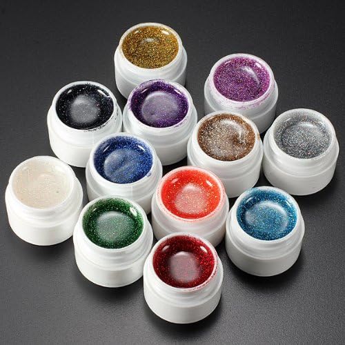 12 Colors Mix Nail Art Tip Design False French Glitter UV Gel Builder Polish Set
