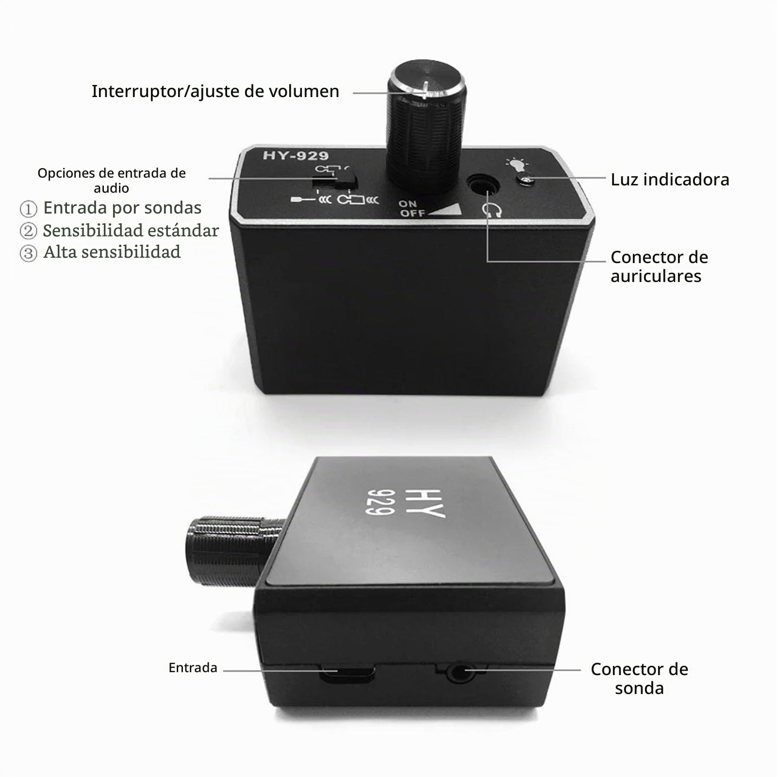 Sonew Monitor de Fugas de Agua, Kit Detector de Fugas de Tuberías de Agua Subterránea, Herramienta Intensificadora de Sonido de Detección de Fugas, con Auriculares
