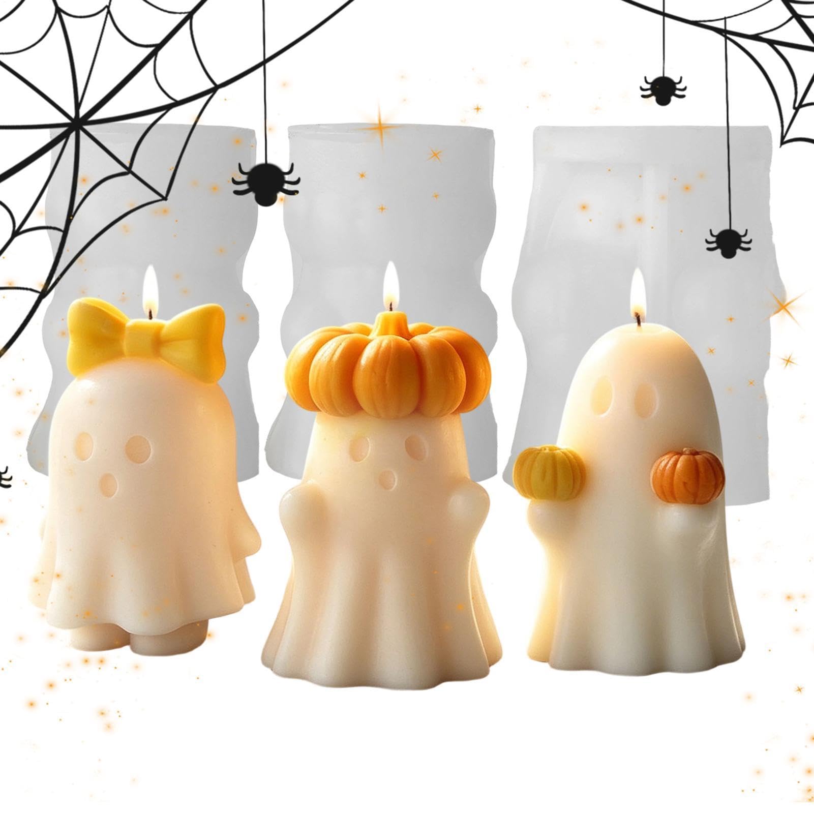Moldes de silicona para velas de Halloween juego de 3 piezas para decoración de hogar