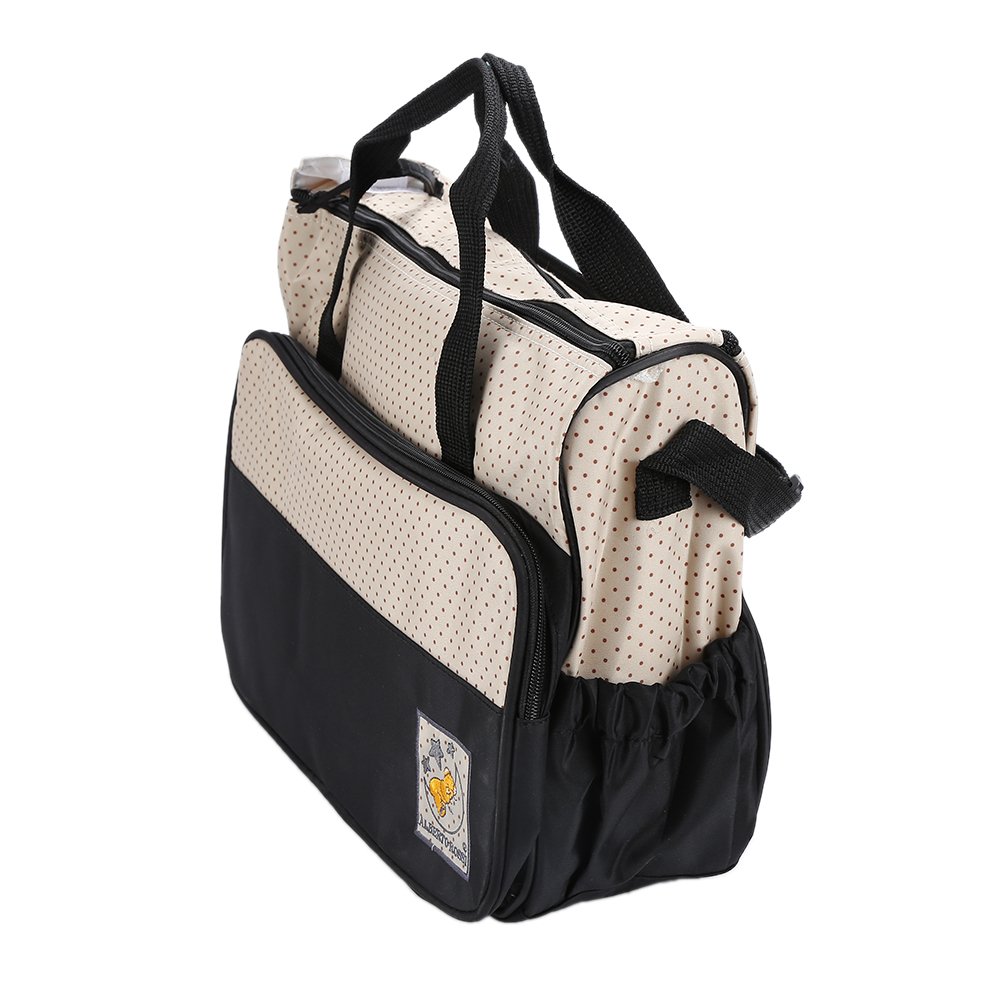 5pcs Sacs à Langer Multifonctionnels pour Bébé - Sacs de Voyage Enfant (Noir)
