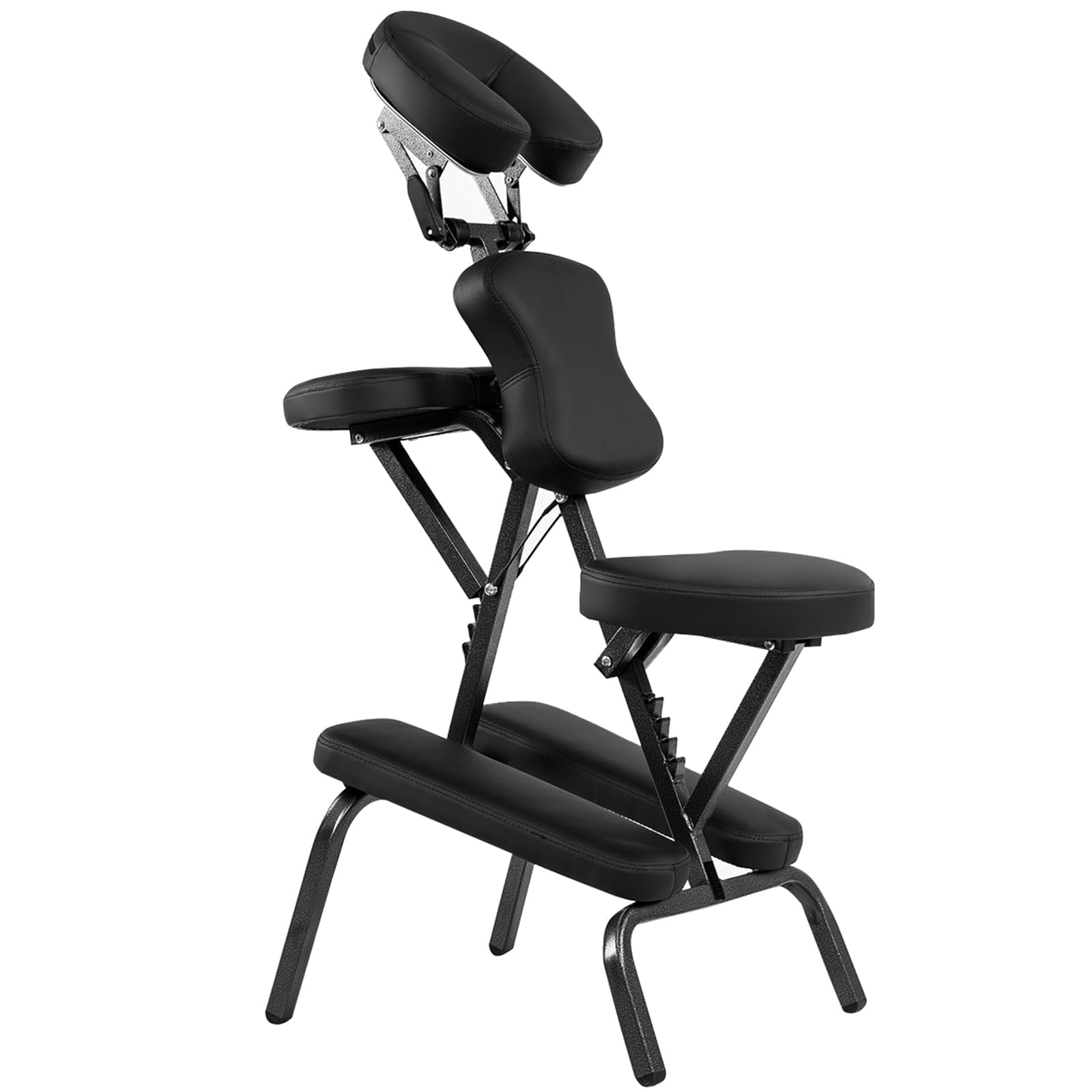 FANTASK Black Massagestuhl, Massagestitz klappbar mit Tragetasche, Tattoostuhl höhenverstellbar