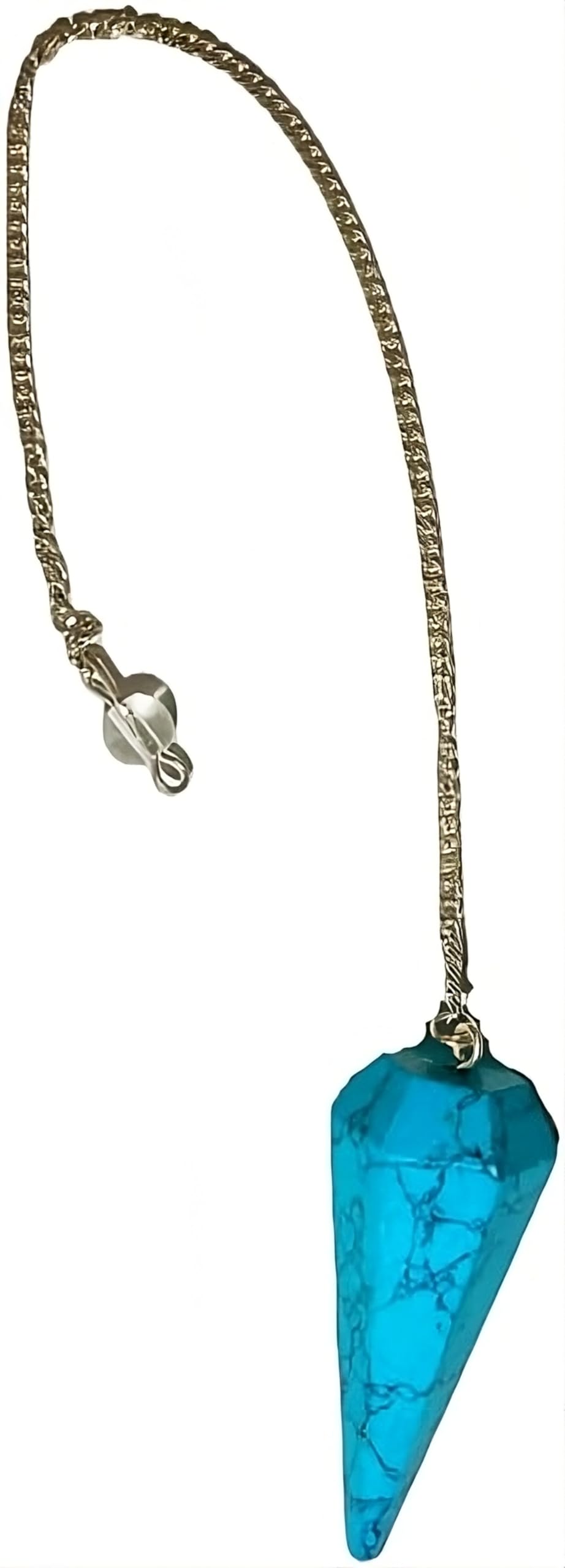 Natural Turquoise Stone Pendulum Crystal Pendulum Vintage Hexagonal Crystal Pendulum for Radiesthesia, Pendulum Chakra Reiki Divination Wicca Meditation (Turquoise)