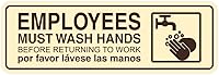 Vista 27 de Standard Employees Must Wash Hands - Letrero para puerta/pared, color negro, pequeño