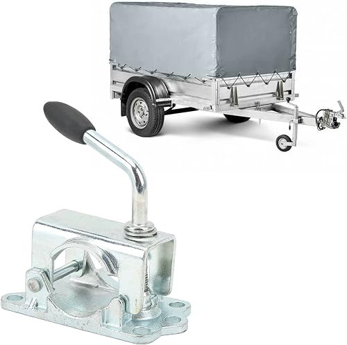Jockey Wheel Clamp, Heavy Duty 48mm Zinc Plated Metal Clamp with Split Fixing Bracket for Secure Trailer Prop Mounting on Caravan RV