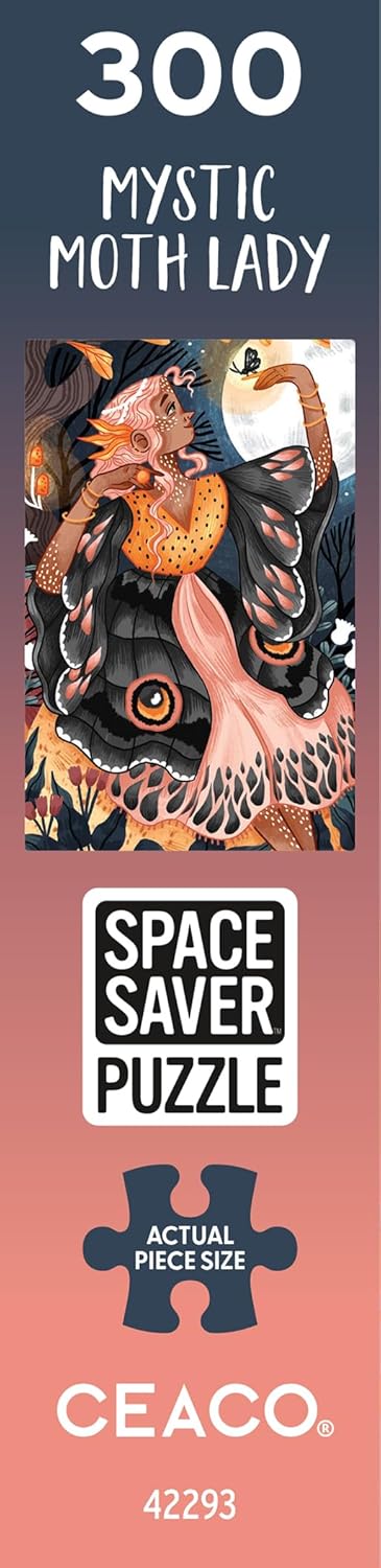 Ceaco – Mystic Moth Lady - 300 Piece Jigsaw Space Saver Puzzle – Puzzles for Smaller Spaces and Surfaces