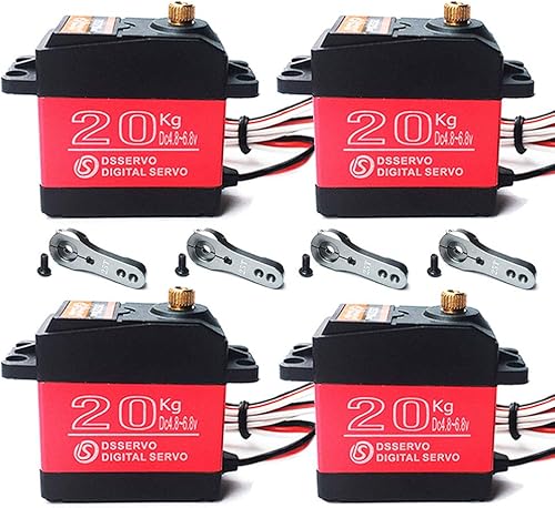 Paquete de 4 DS3218 Digital RC Servo Motor 44.1 lbs Alto Torque Full Metal Gear Impermeable para Baja Coches Robot DIY 270°