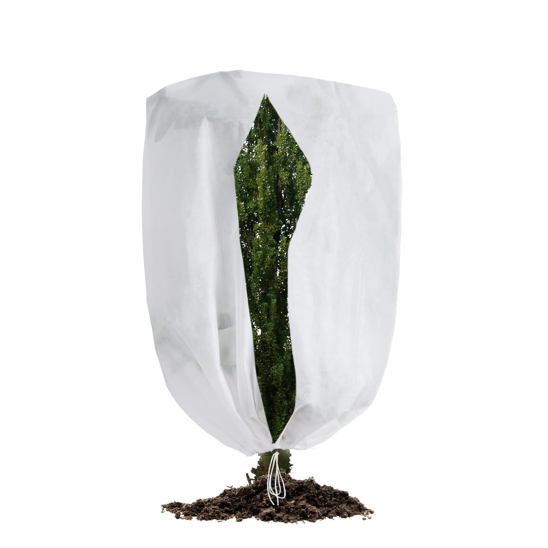 Yorfull 2*2.4M Plant Covers Garden Fleece Frost Protection With Zip Drawstring Winter Plant Cover For Plants Tree Potted Shrub Outdoor Plant Fleece (2 * 2.4M)