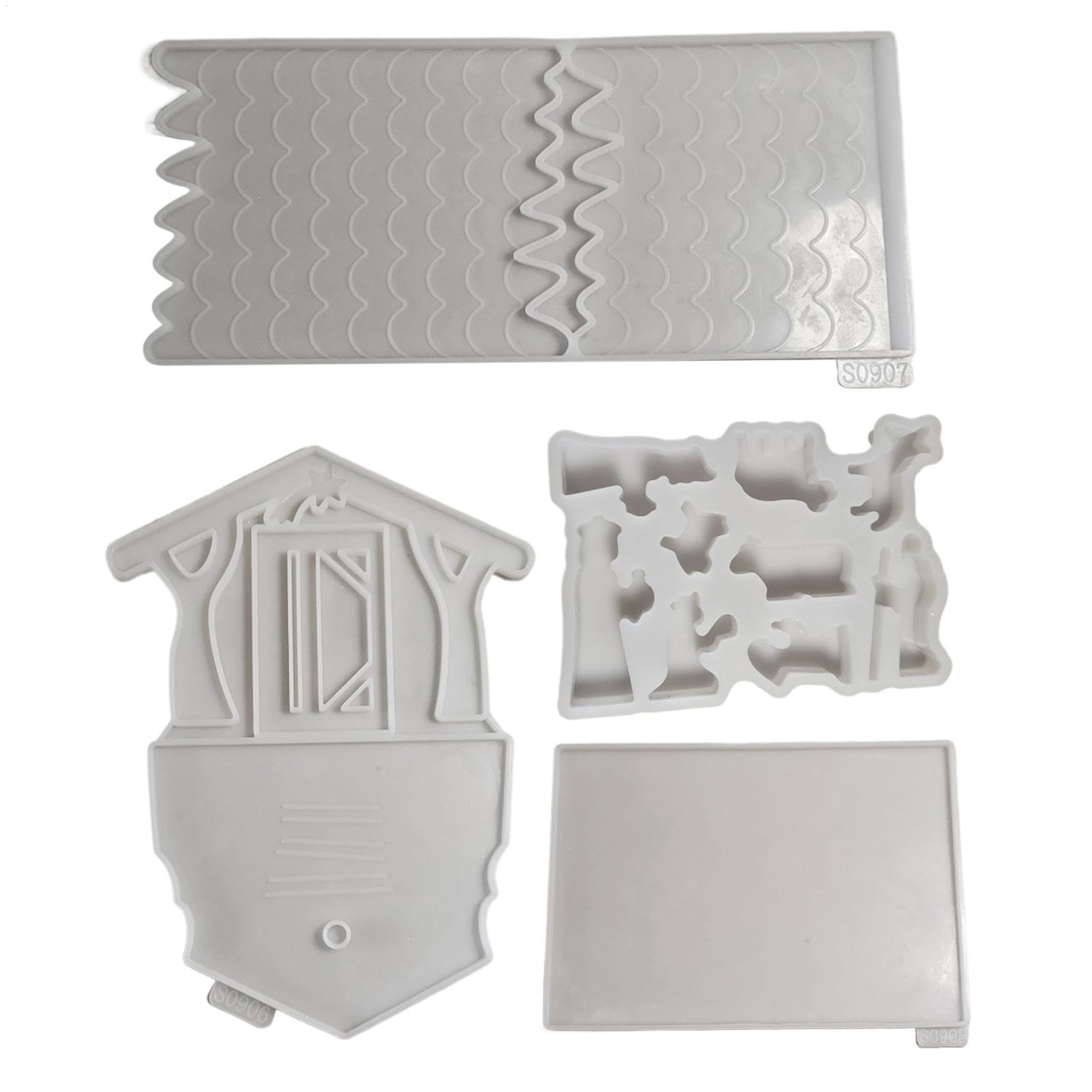 Moule crèche de Noël en silicone blanc pour moulage plâtre et résine