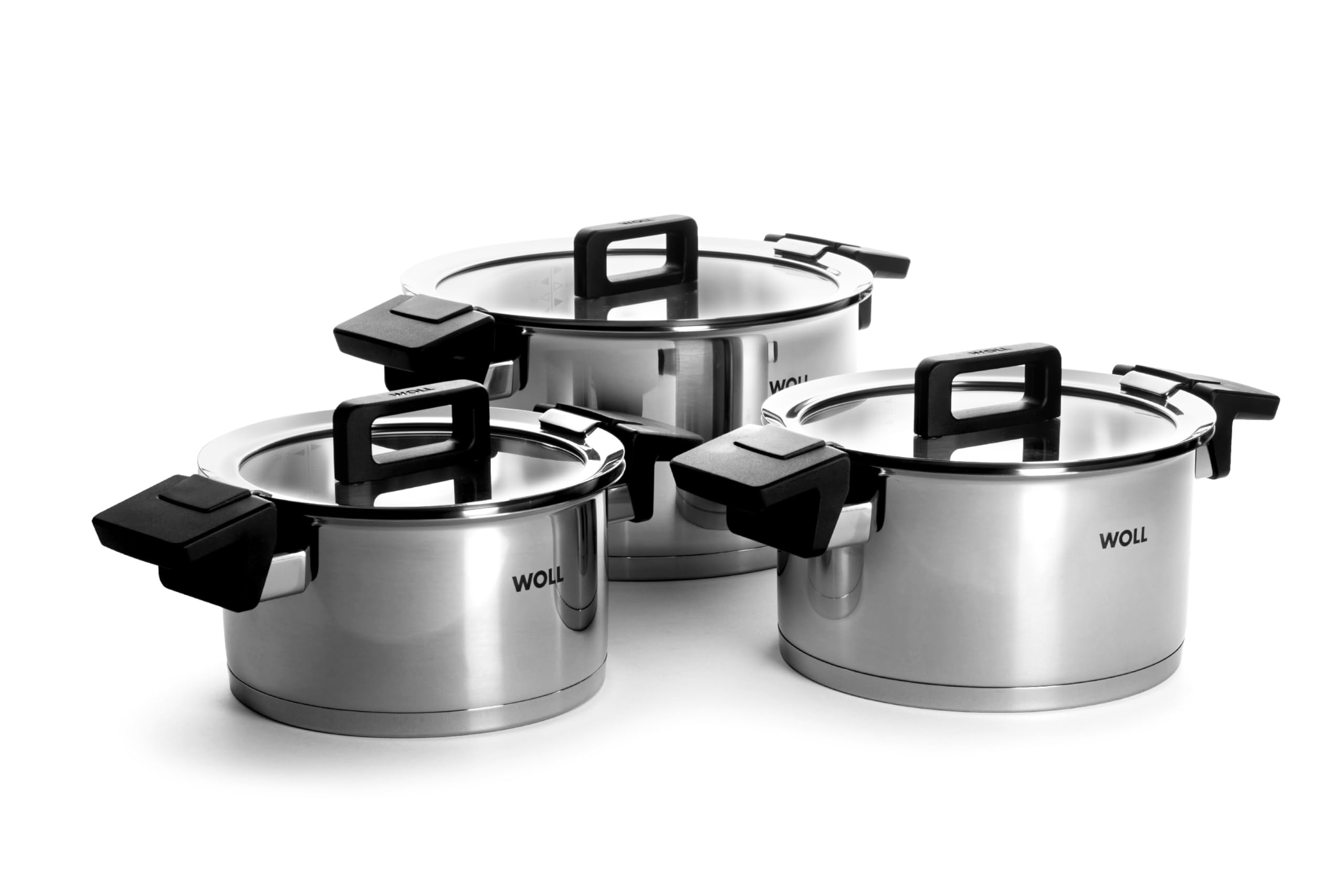 Woll Concept 6tlg., Topf-Set, Induktiv - Geeignet für alle Herdarten, Edelstahl, backofenfest bis zu 200°, silber