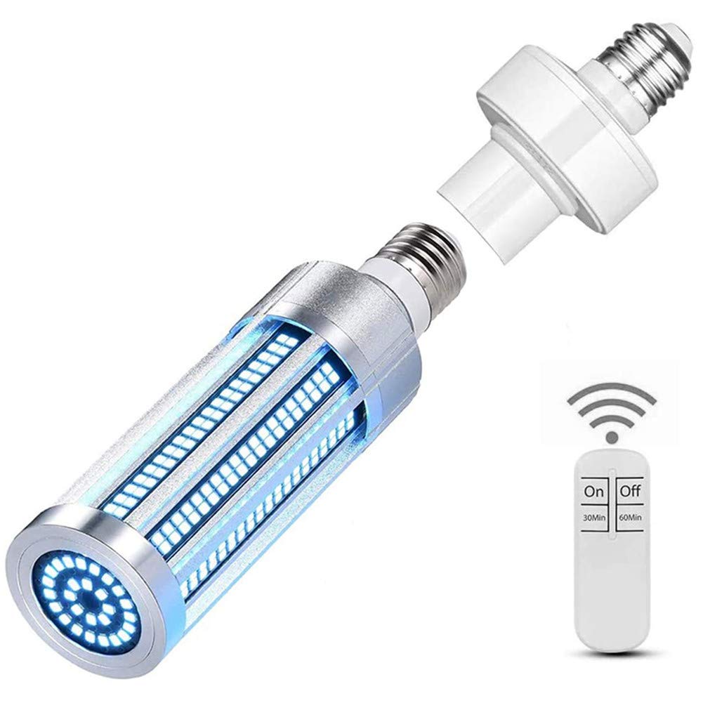 60W UV germicida ha Condotto la Luce UV-C Lampadina E27 / E26 germicida della Lampada di Telecomando Timing Uccisione Virus Mite batteri,UV Bulb + Remote Control