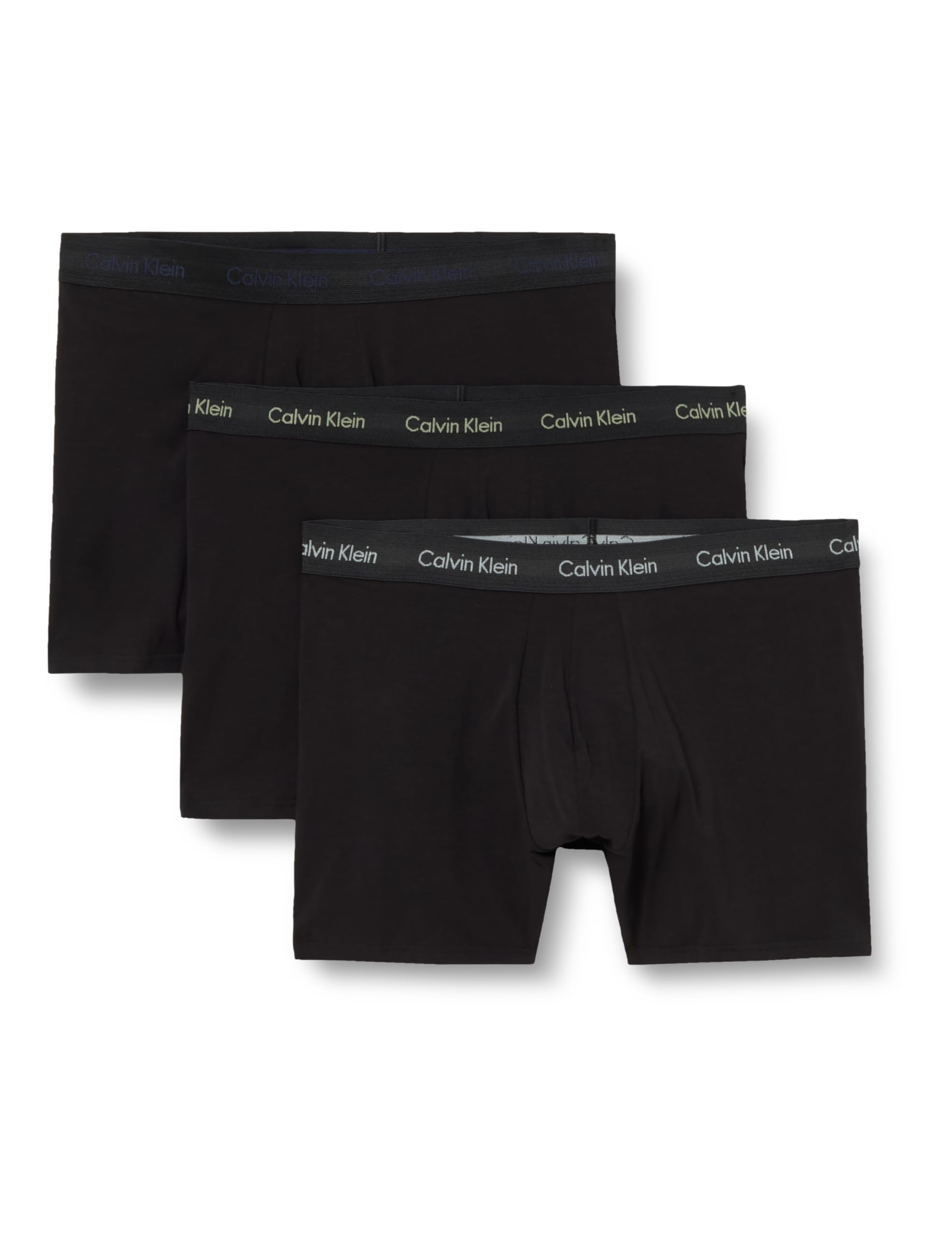 Calvin Klein Herren 3er Pack Boxershorts Briefs Boxer Brief Stretch, Mehrfarbig (Black Bodies W/White/Blue Shadow/M), S