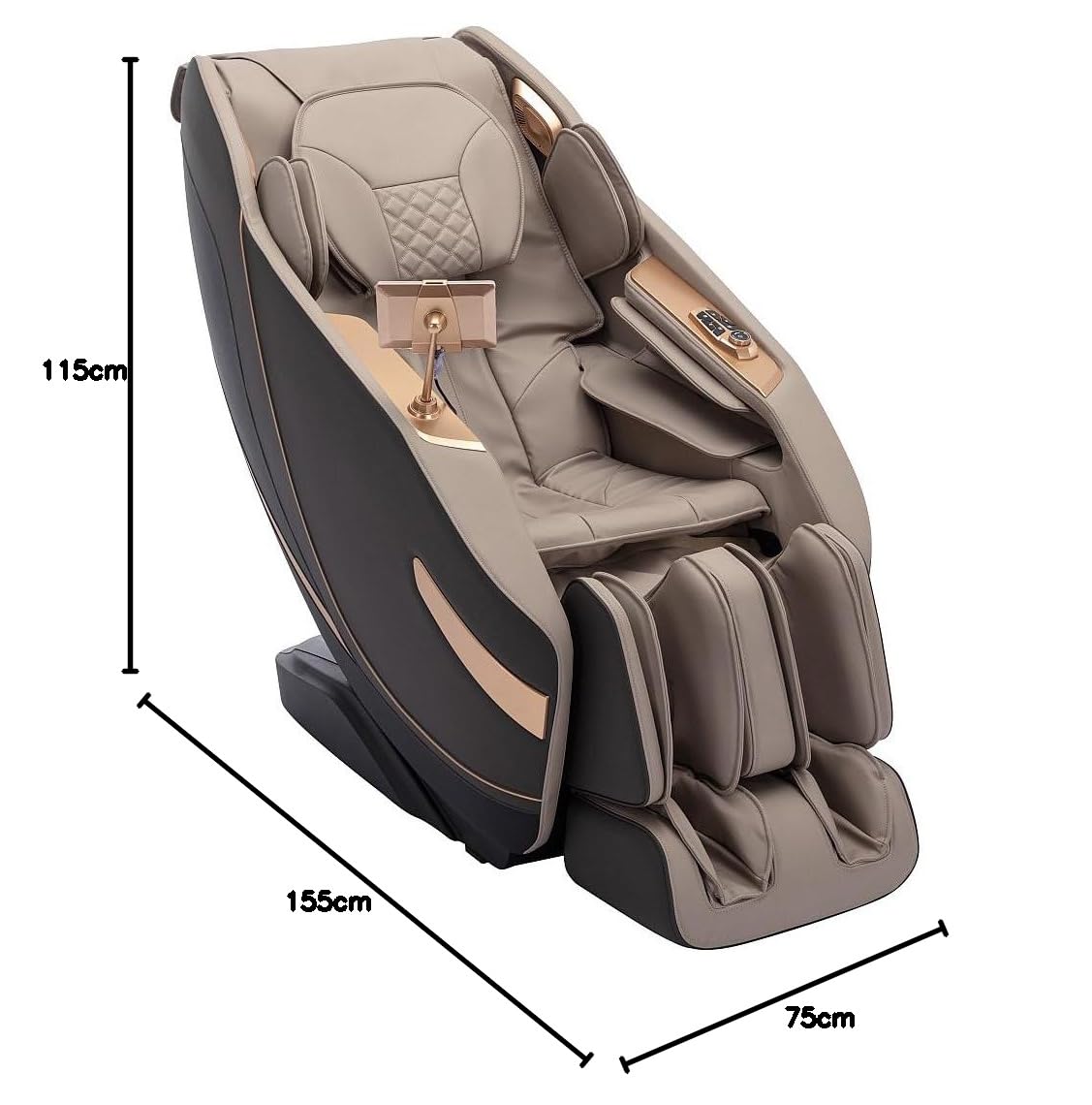Vente-unique - Sillón de Masaje de imitaciÛn Cuero - Sistema de Gravedad Cero - Beige - MOWATA