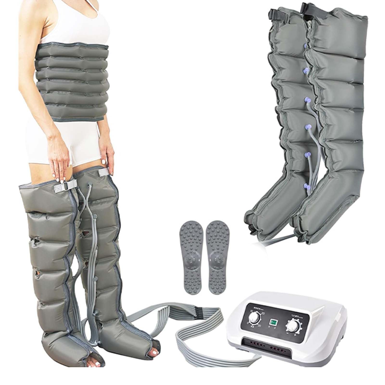 Botas de presoterapia para circulación y alivio del dolor, máquina de masaje de cuerpo completo para piernas, cintura y brazos