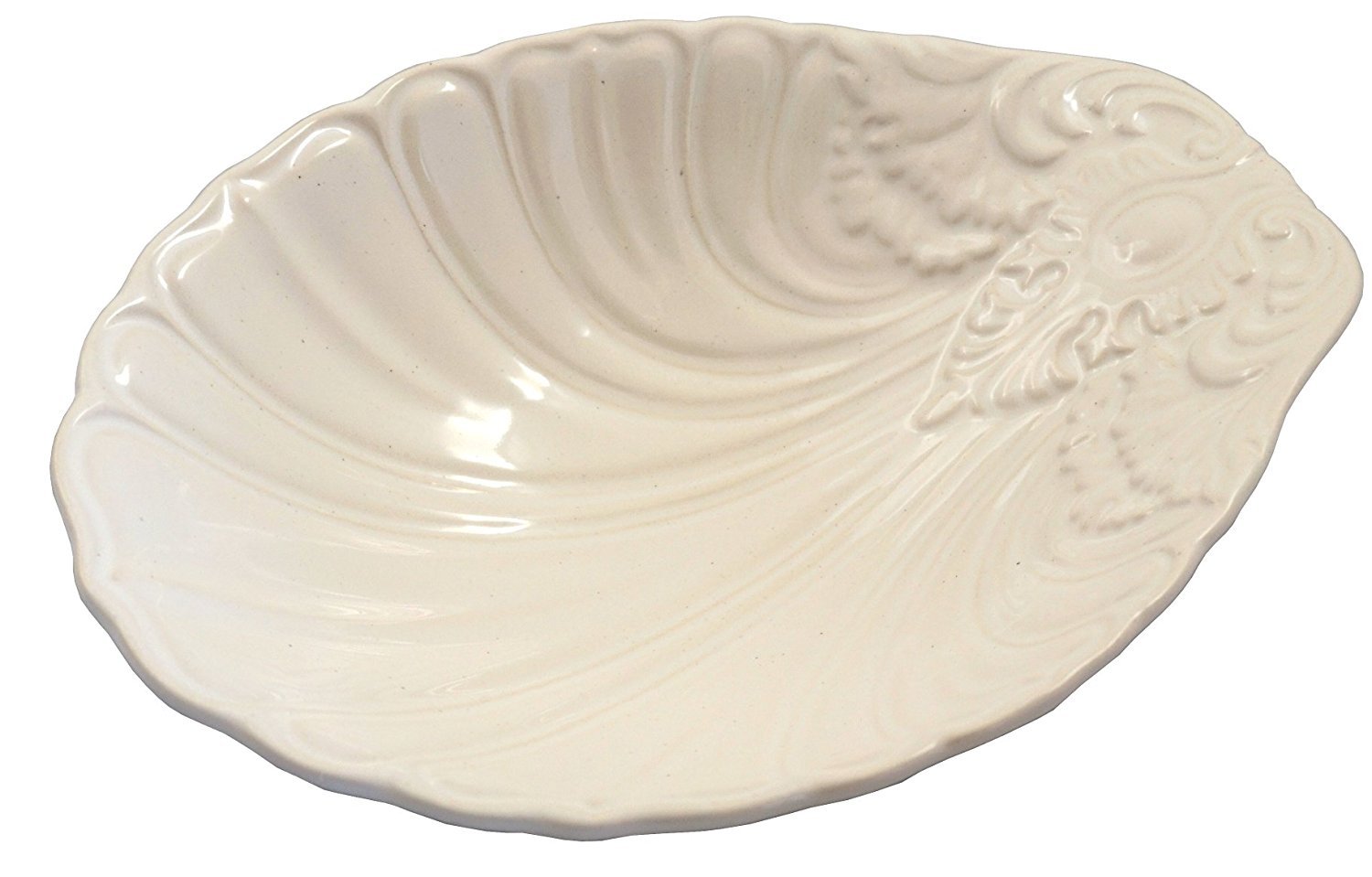 Porcelain Fruit Bowl/snack bowl 2pc set - 29oz each. 10x8x2.8 inch shell pattern USA (White)