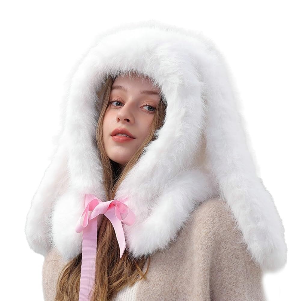 Bonnet chaud à longues oreilles de lapin pour vos sorties hivernales