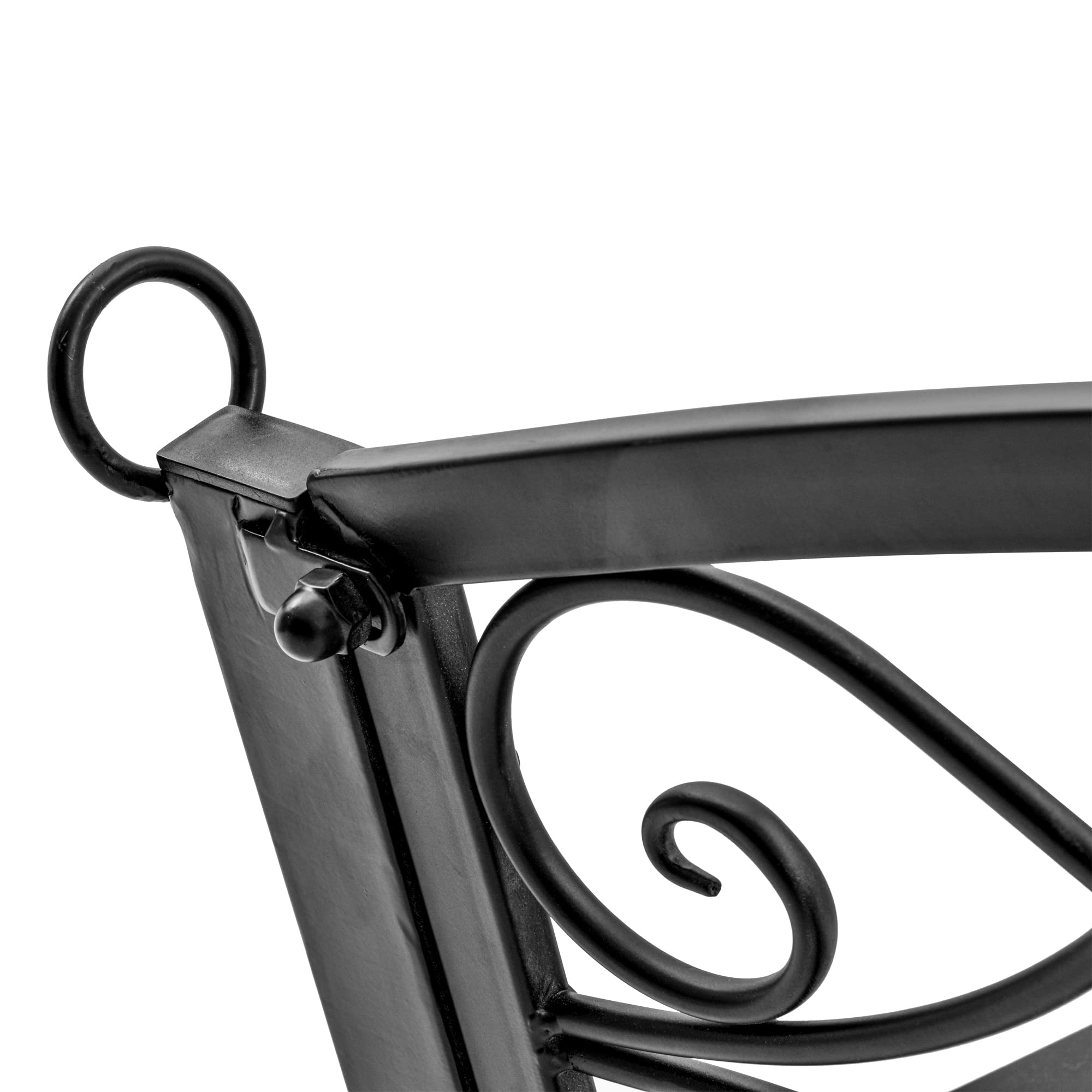 Outsunny Hängebank 2-Sitzer Gartenschaukel Schaukelbank Hollywoodschaukel Schwebebank mit Ketten Metall Schwarz 132 x 63 x 58 cm