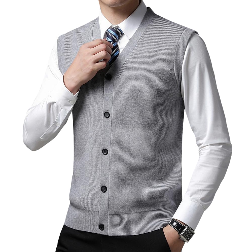 Amazon | [XINYIJ] ベスト メンズ ニット vネック 前開きベスト