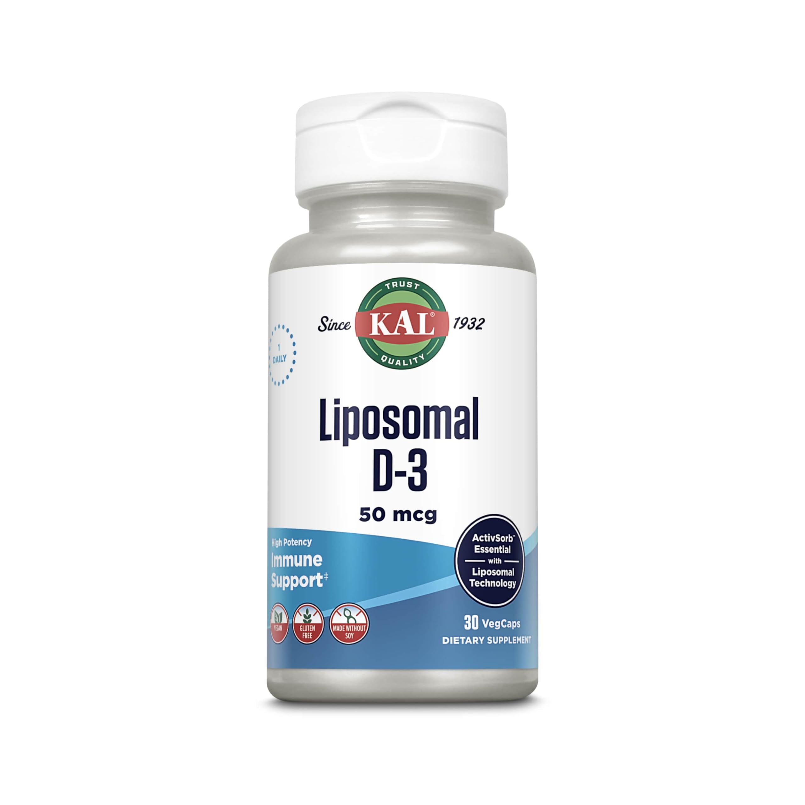 KAL Liposomal Vitamin D3 50 mcg, 30 Servings