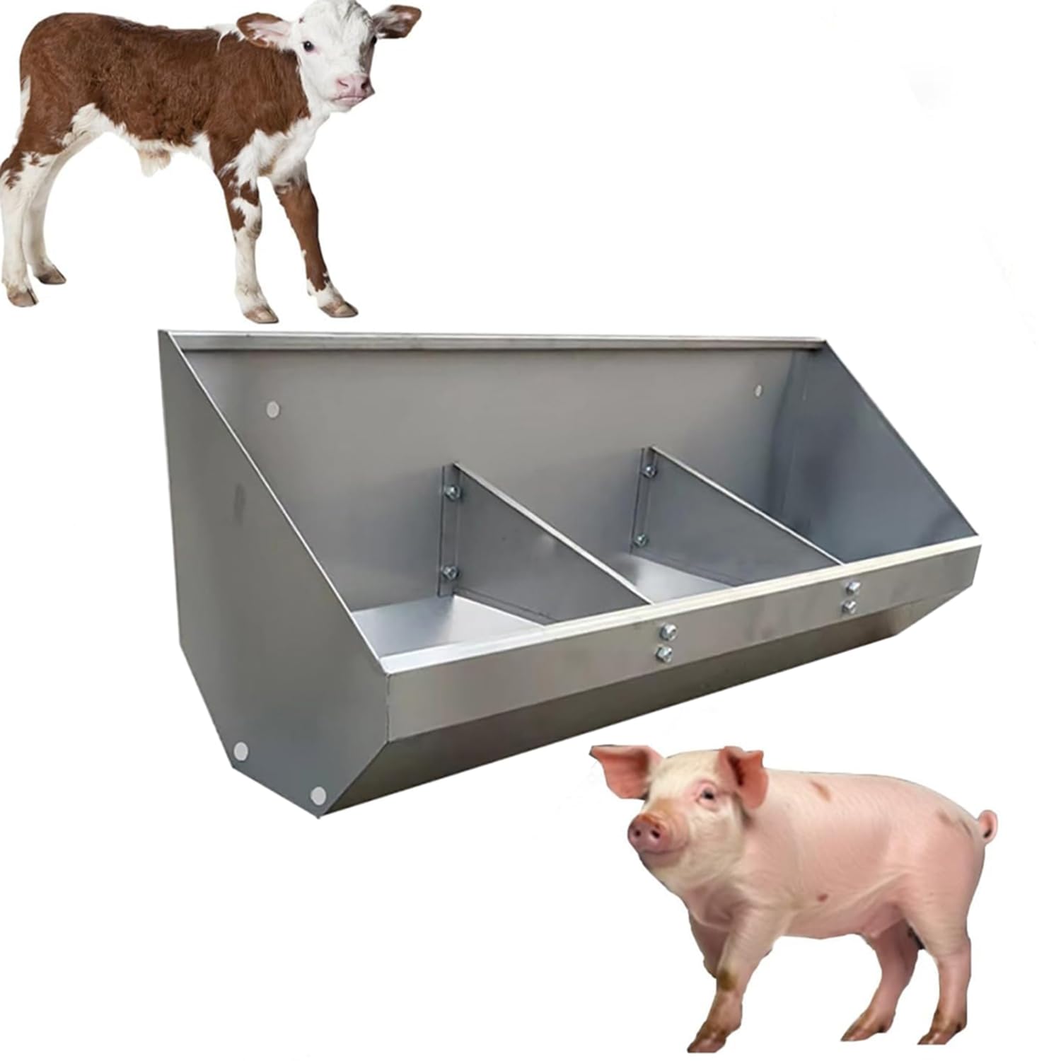 Abreuvoir automatique pour bétail robuste en acier inoxydable de 1,2 m pour clôture