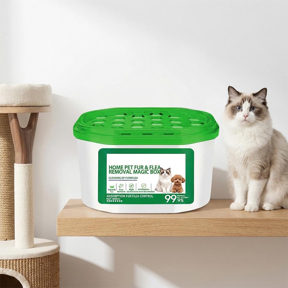 Home Pet Fur & Odor Removal Magic Box, 2026 New Pet Hair Removal MagicBox, 360 All Around Pet Hair Remover Pets Magic Box, Eliminador de olores portátil y colector de polvo, para el hogar, PetAreas