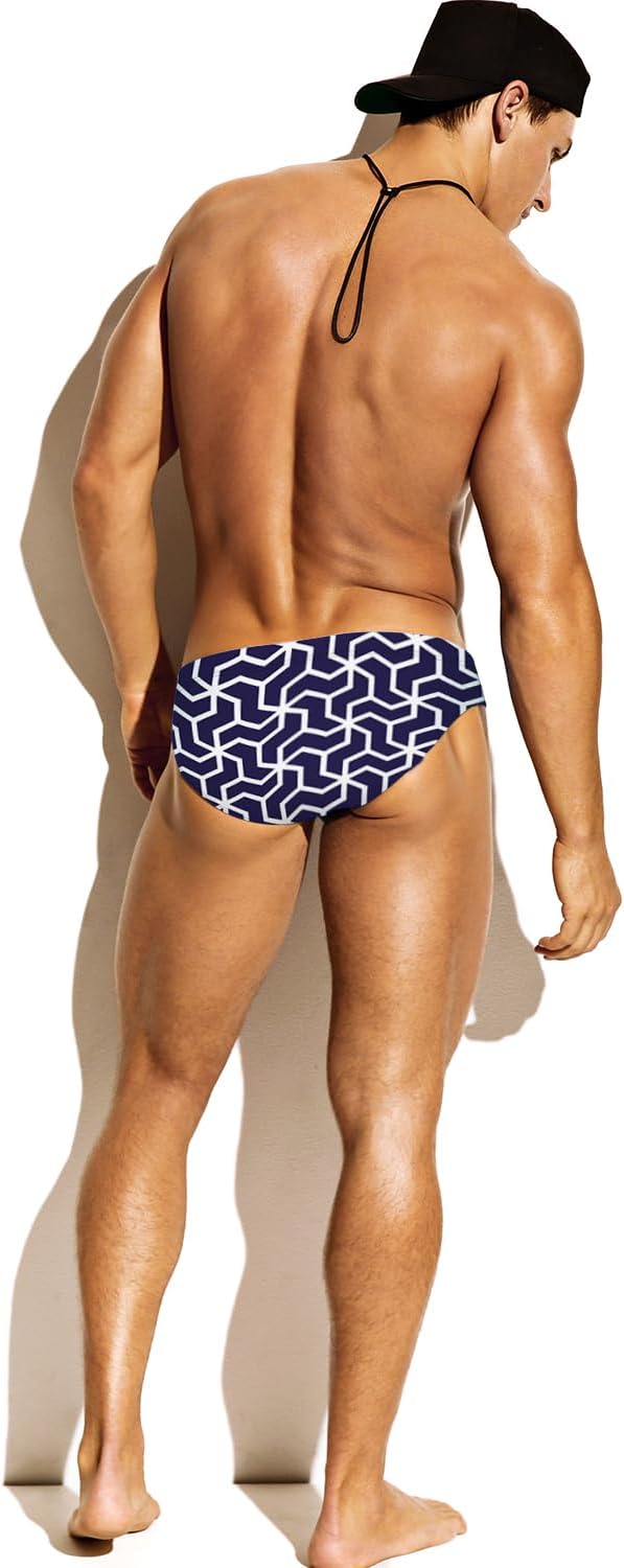 MIZOK Men's Hot Body Quick Dry Swimsuit Briefs Sexy Prints Swimwear Bikini - Image 6