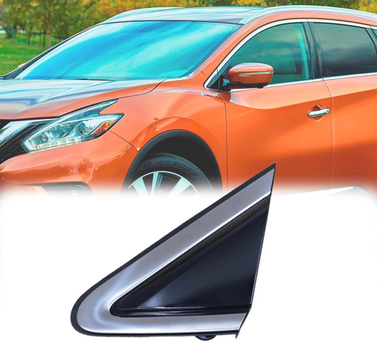 Car Left Side Mirror Corner Triangle Molding Fender Replaces 96319-5BC0A for Nissan Murano 2015 2016 2017 2018