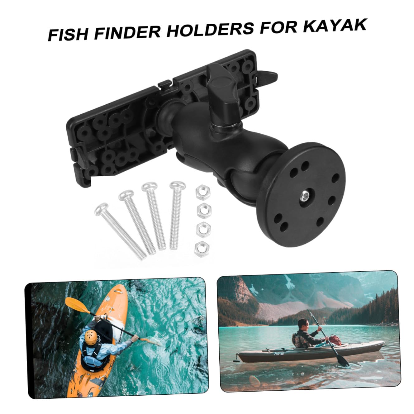 3st Halterung Für Fischfinder Fischfindergestell Kajakzubehör Universelle Montageplatte Kajak-fischhalterung Halterung Für Fischfinder Fischregal Rotieren Kanu Plastik