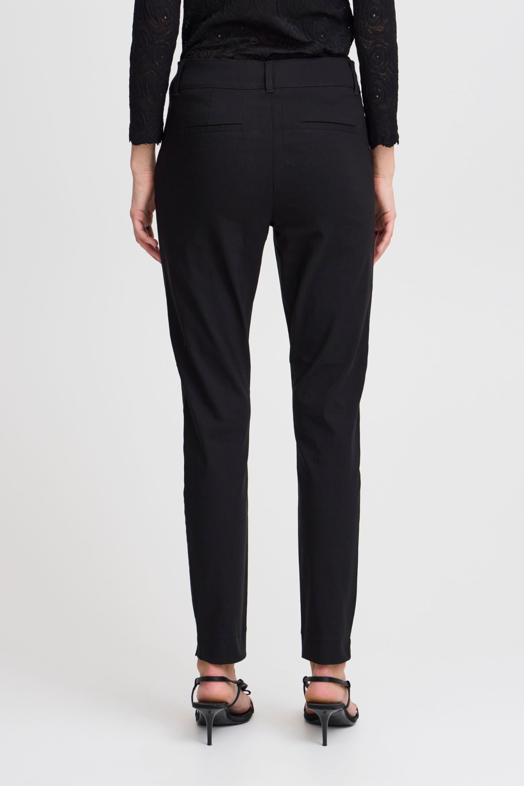 b.young BYDIXI Pantalon chino pour femme avec poches latérales, passants de ceinture, élastique, coupe ajustée