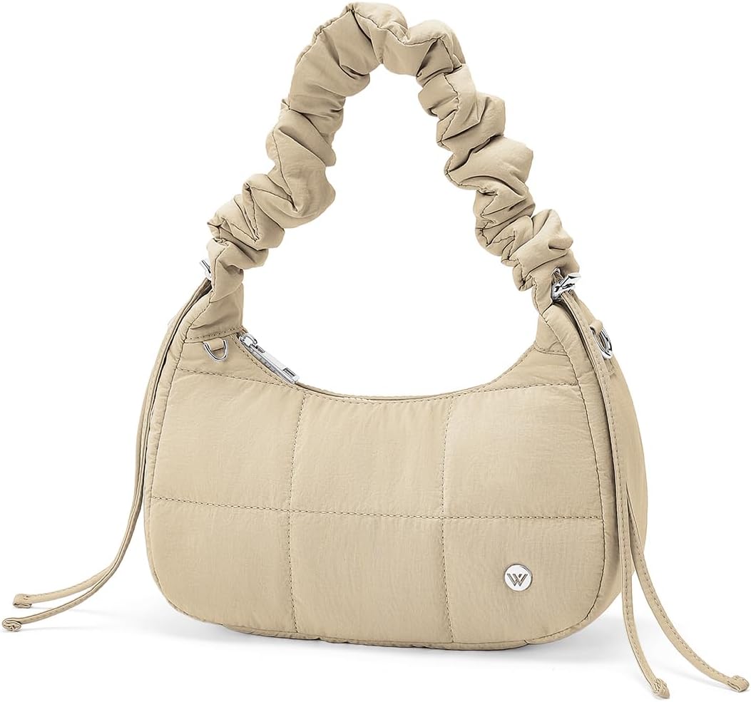 WESTBRONCO Small Puffer Shoulder Bag, Quilted Crescent Crossbody Bags for Women Nylon Daily Purse, Womens Puffy Handbags - Image 6