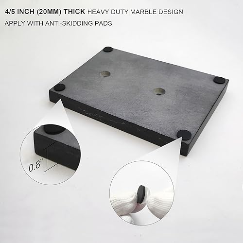 Miniatura 5 de Soporte de papel higiénico independiente con reserva, base de diseño de mármol pesado SUS304 de acero inoxidable (negro)