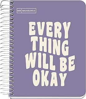 Miquelrius - Cuaderno A6, Notebook mensajes, 1 banda de color, 100 Hojas de 90 g/m², Rayado horizontal de 7 mm, Sin taladr...