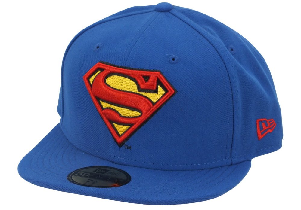 New Era Gorra 59Fifty Superman Blueby Hombre - de Beisbol algodón Cerrado por atrás, con Visera Verano/Invierno