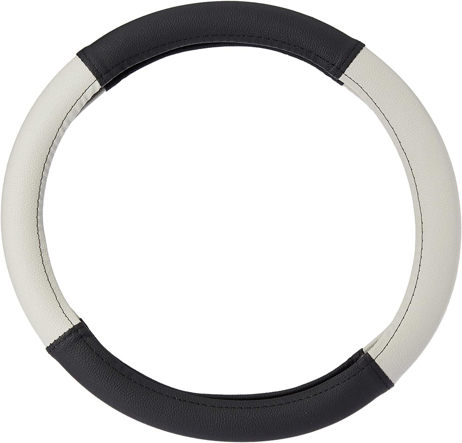 EdylinnLeather Steering Wheel Cover for Car, Medium (14.5" - 15.5"), Car Steering Wheel Cover - Black - Grey, for G-Class