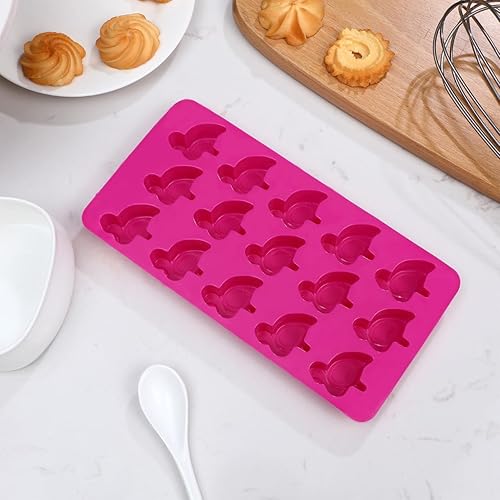 Miniatura 8 de Amosfun Bandeja de hielo de flamenco de silicona de grado alimenticio para chocolate, dulces, galletas, fondant, gelatina, mini jabón, hornear