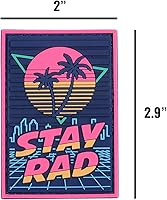Vista 2 de Parche de PVC Stay Rad – Parche Morale PVC – Parches Cyberpunk – Parches geniales – Parches retro – Parches de los años 80 para chaquetas
