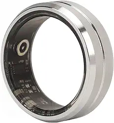 ASHATA Anel inteligente de saúde, anel de saúde para monitorar a frequência cardíaca do sono, contagem de passos, tirar fotos remotamente, anel de saúde inteligente IP68 para homens e mulheres, prata