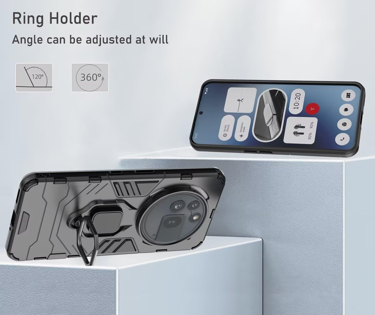BonYonka Cover per Nothing Phone 3a, Custodia in Silicone Morbido TPU, Custodia Antiurto con Strato Interno in Fibra e Protezione della Fotocamera, Nero