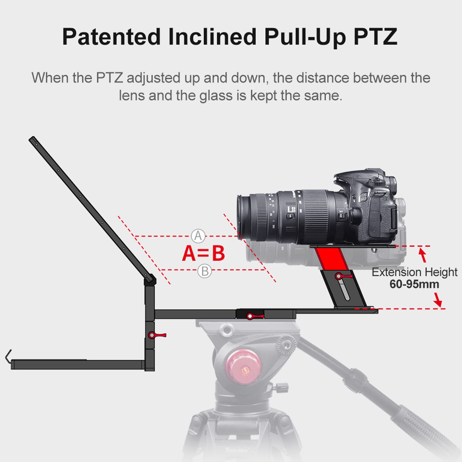 Jemora TP170 Tragbarer Teleprompter Prompter Smartphone/Tablet/DSLR-Kamera Universal mit Fernbedienung Tragetasche für Interview Bühne Rede Live Streaming Online Video Vlog