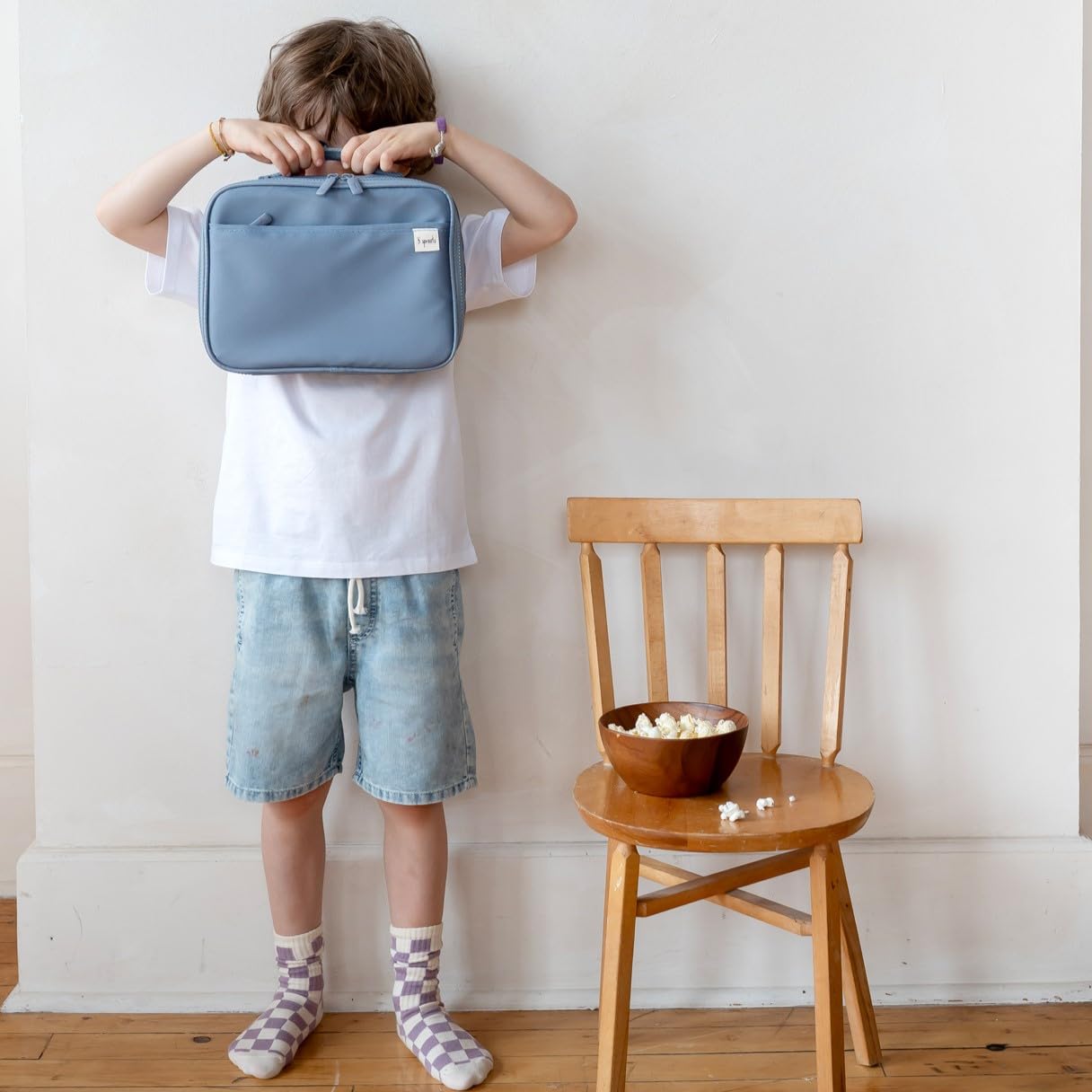 3 Sprouts - Borsa Termica per Bambini - Porta Pranzo Isolante per Scuola e Picnic, Design Divertenti - Blu