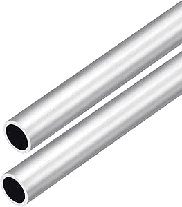 Tubes En Aluminium 6063 - Lot De 2 - 12mm Diamètre Extérieur, 10mm Intérieur, Longueur 300mm - Pour Cadre Machine, Projets DIY