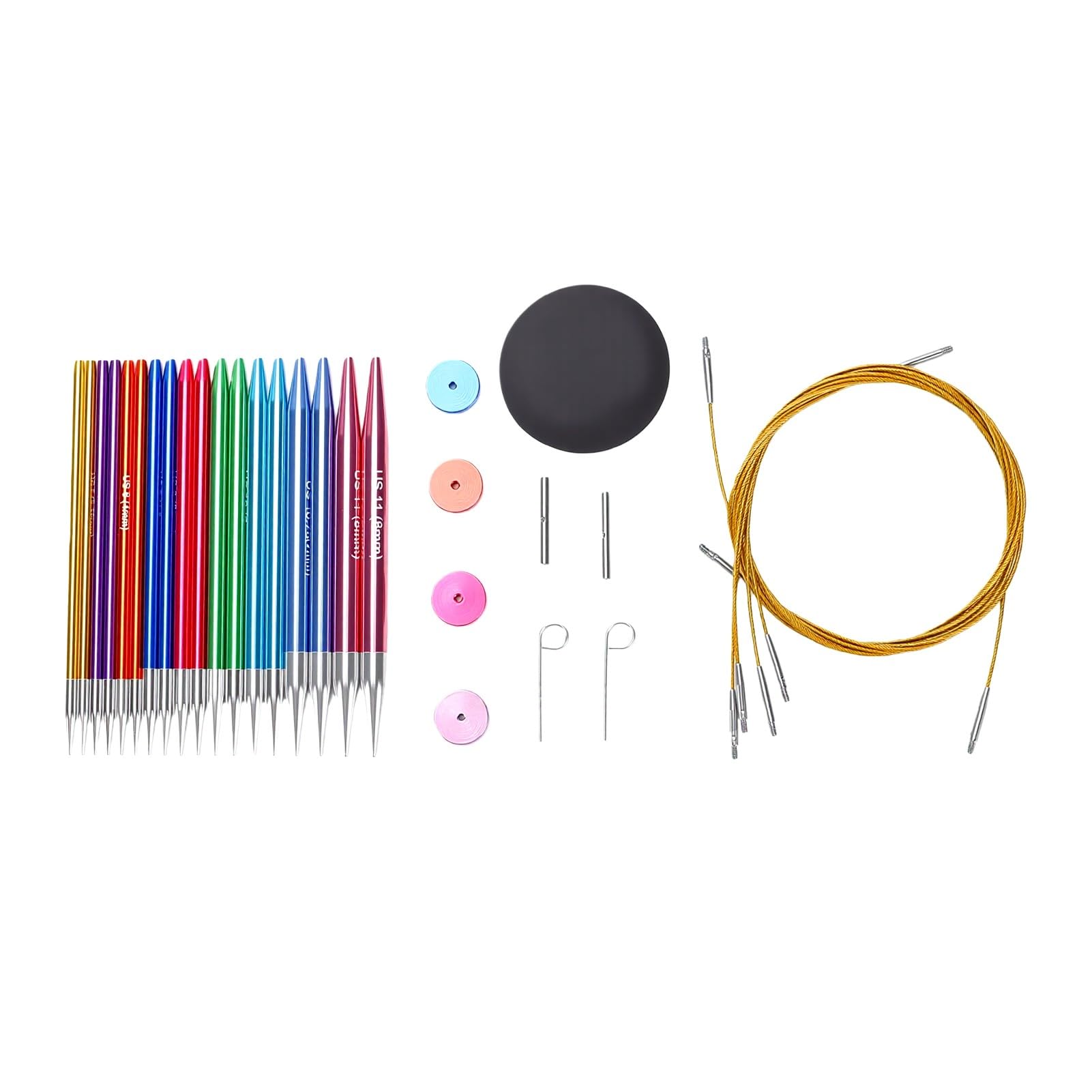 Yusat Juego de Agujas de Tejer Circulares Intercambiables, 9 Pares de