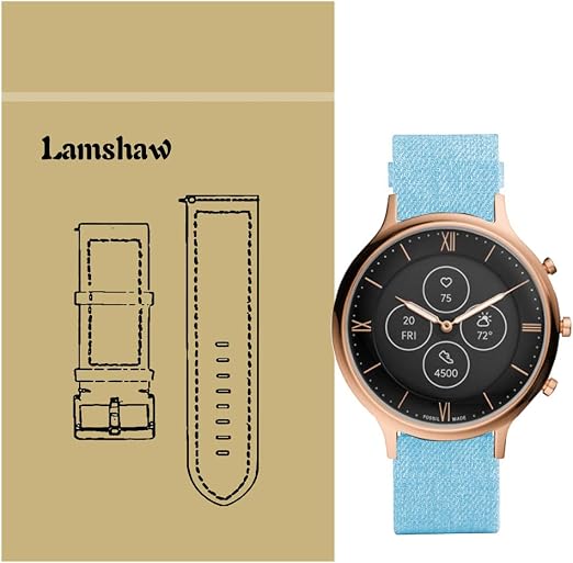 Amazon.com: Correa de repuesto de nailon transpirable para Fossil Charter HR /Fossil Hybrid HR Charter Smartwatch (azul) : Ropa, Zapatos y Joyería