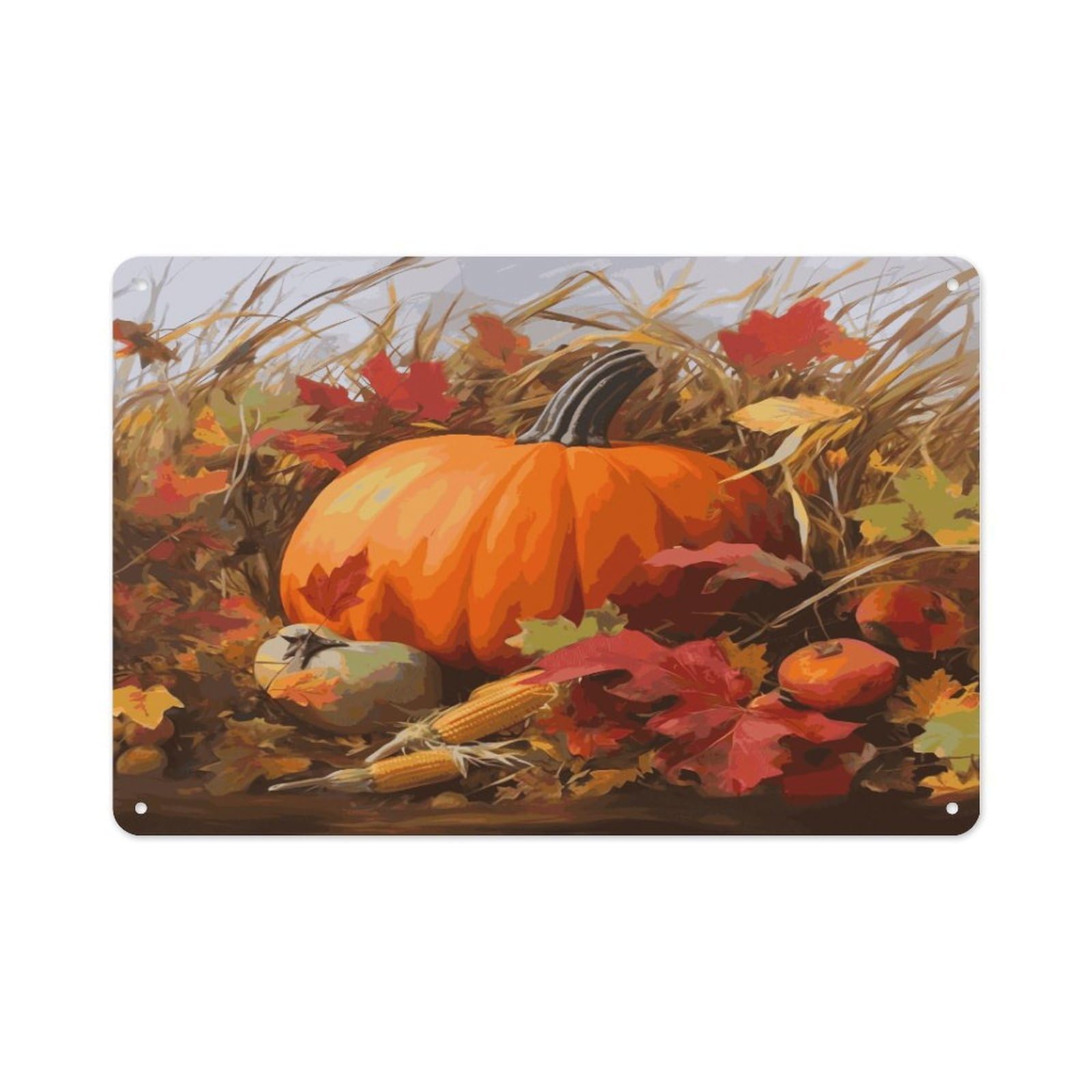 Btcowzrv Style Harvest Pumpkin Metal Sign 7.9 X 11.8 Inch, Aluminum Sign Wall Art Decor Easy To Install, Decorative Plaque For Home Bar Kitchen Pub Shop Garage
