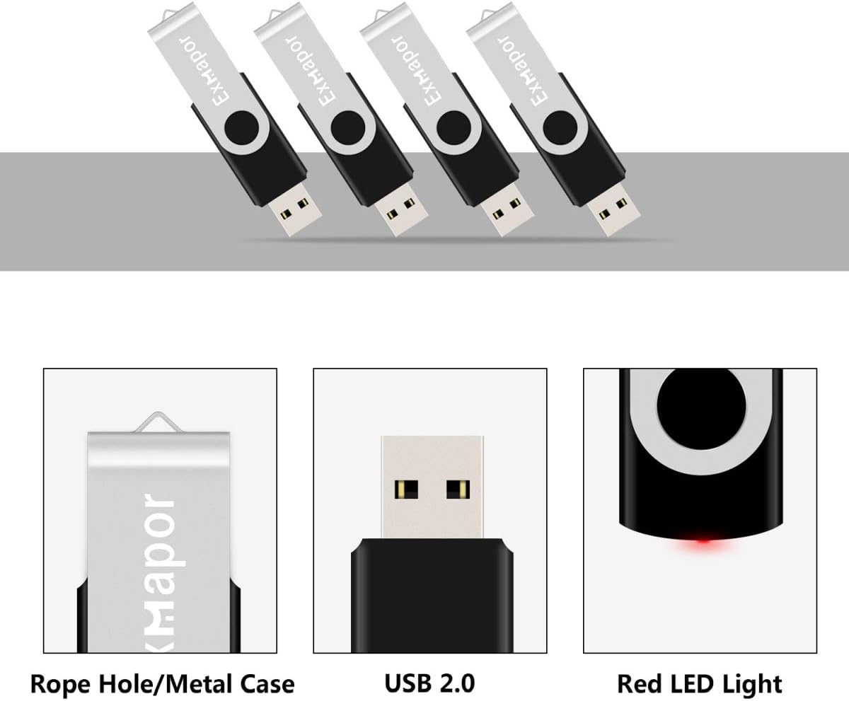 USB Flash Drive 3 x 32GB Swivel Design Thumb Drive Memory Stick with LED Indicator(Blue/Black/Red)