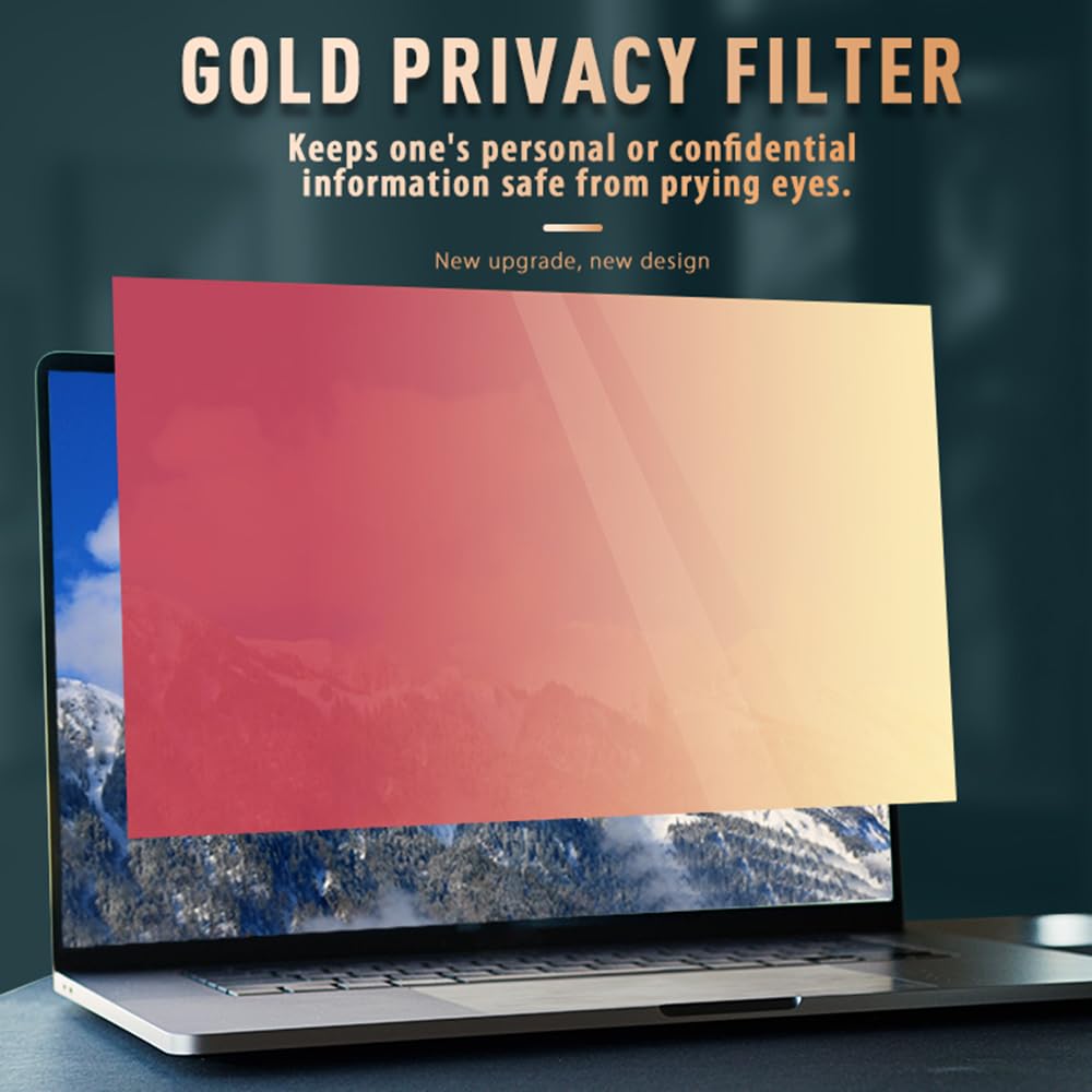 Filtro dello Schermo per la Privacy,Golden Privacy SN Filter Reversibile ad Alta trasmittanza 30° Invisibile Anti-UV antiriflo per Monitor da 19 Pollici